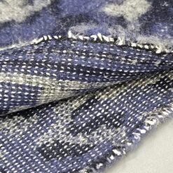 🎁 Vunena tkanina sivo-plavo-ljubičasta - za kapute i jakne (470 g/m²)