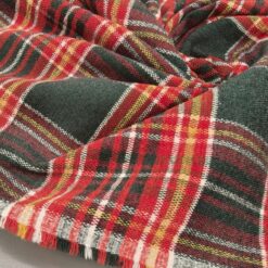 ⭐ Crveno-zeleni tartan - prestižna baršunasto glatka dekorativna tkanina (305 g/m²) 1 kg / 19,90 €