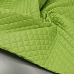 Prošivena tkanina - jarko zelena, sitno karirana - za jakne i prsluke