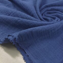 Pamučni muslin (dupla gaza) - traper plava