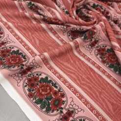 TOP CIJENA - retro roza tkanina s crvenim ružama - SAMO 3,50 €/m