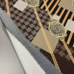 PONTE ROMA - zlatno-zeleno-smeđi uzorak jersey