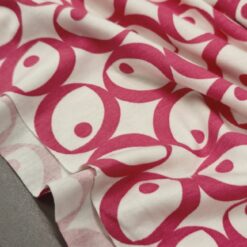 Ružičasto-bijeli jersey s retro krugovima (170 g/m²) 1 kg / 19,90 €