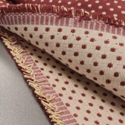 ⭐ Crvena dekorativna tkanina s točkicama - retro rustikalna (širina 2,80 m, 290 g/m²) 1 kg / 16,27 €