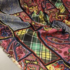 Žoržet s karo i cvjetnim uzorkom - lagana tkanina za haljine i bluze  ZADNJI KOMAD 4 m / 14 €