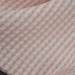 🎁 Prirodni pamučni točkice s nježnom ružičastom saćastom strukturom - mekan, prozračan i prirodan