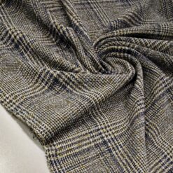 Elastični jersey s plavim karo i srebrnim lureksom