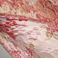 🌟 Prelijevajući se nježno ružičasti žakard - dvostrani cvjetni 3D reljefni efekt