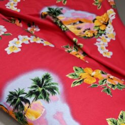 🎁 Crveni pamučni tropski žersej Honolulu