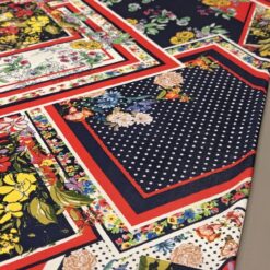 Crveno-plava lycra - patchwork uzorak