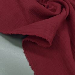 Pamučni muslin (dupla gaza) - vinsko crvena