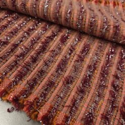 🌟 Bouclé - terakota sa srebrnim nitima - tkanina za jakne