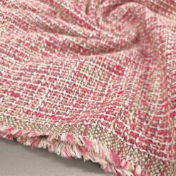 🌟 Ružičasti pamučni bouclé za sakoe i odijela