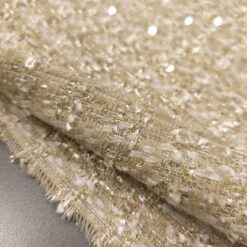 🌟 Zlatno-zeleni bouclé sa šljokicama