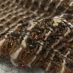 🌟 Smeđe-bakreni bouclé za kapute i jakne s bakrenim sjajem