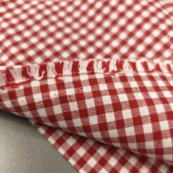 Crveno-bijeli karo (0,7 cm) - dekorativna tkanina 280 cm za stolnjake i zavjese
