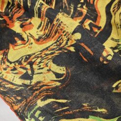 Crno-narančasta lanena mješavina s uzorkom