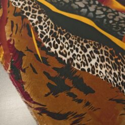 Svila animal print - bordo/zlatna - blago elastična
