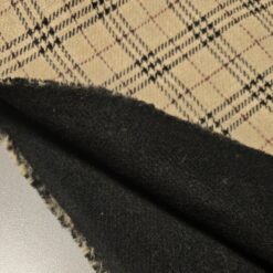 Vuneni double-face u Burberry stilu - bež engleski karo za kapute i jakne